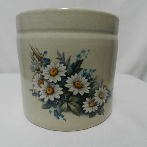 Shaker and Thangs Vintage Texas Pottery Sunflower Jar Canister stoneware large - Picture 1 of 12